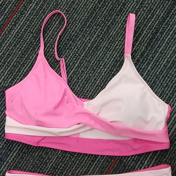 Blue Twist Bikini Swim Top High Waisted Bottoms NWOT Size XL - Picture 2 of 7